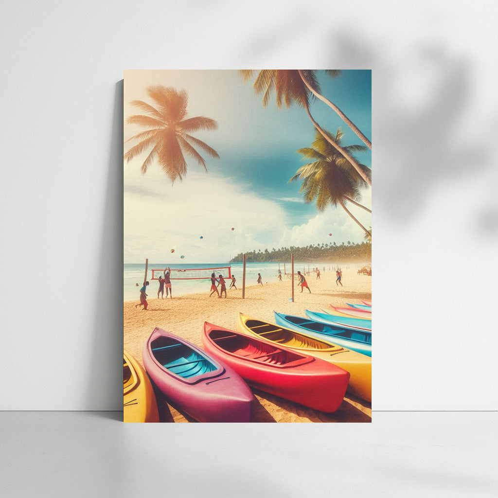 Colorful Canoes on Palm Beach - Summer Vacation