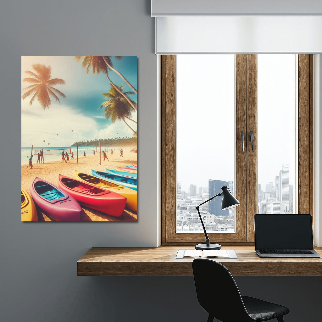 Colorful Canoes on Palm Beach - Summer Vacation