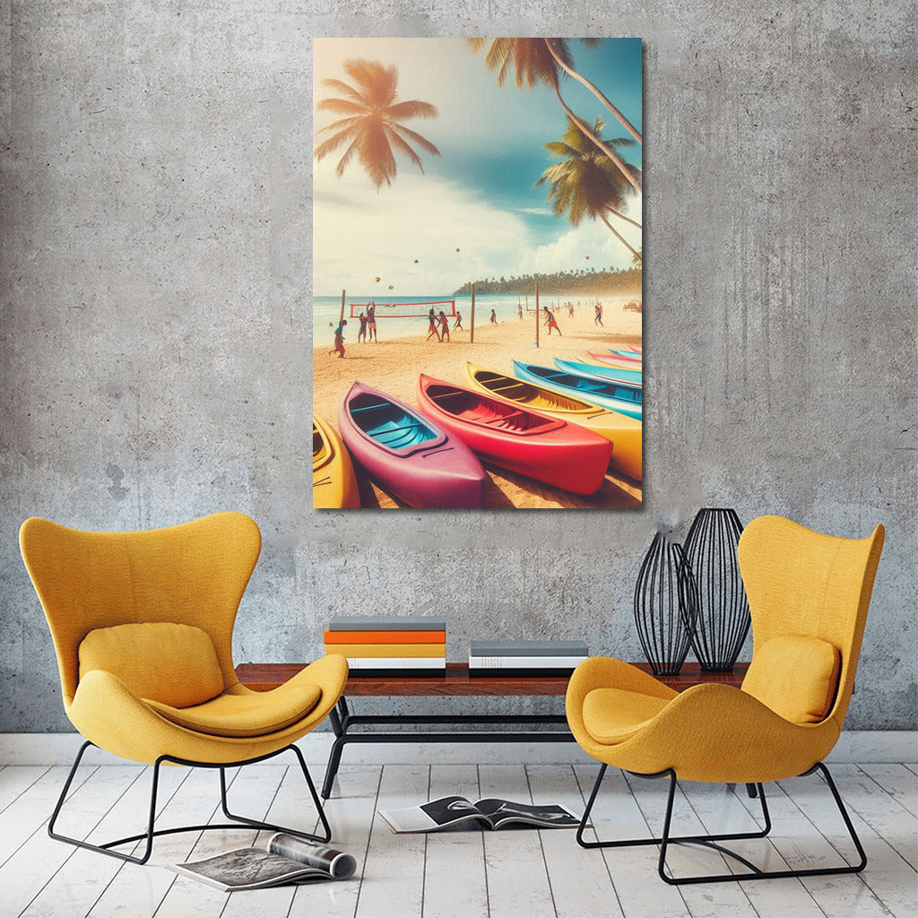 Colorful Canoes on Palm Beach - Summer Vacation