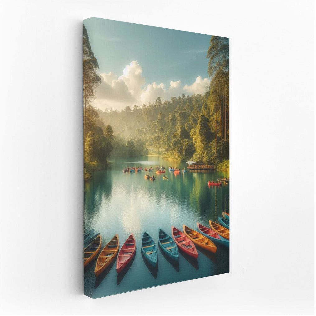 Harmony of Boats on the Lake: Tranquility of Canoes Lake 3