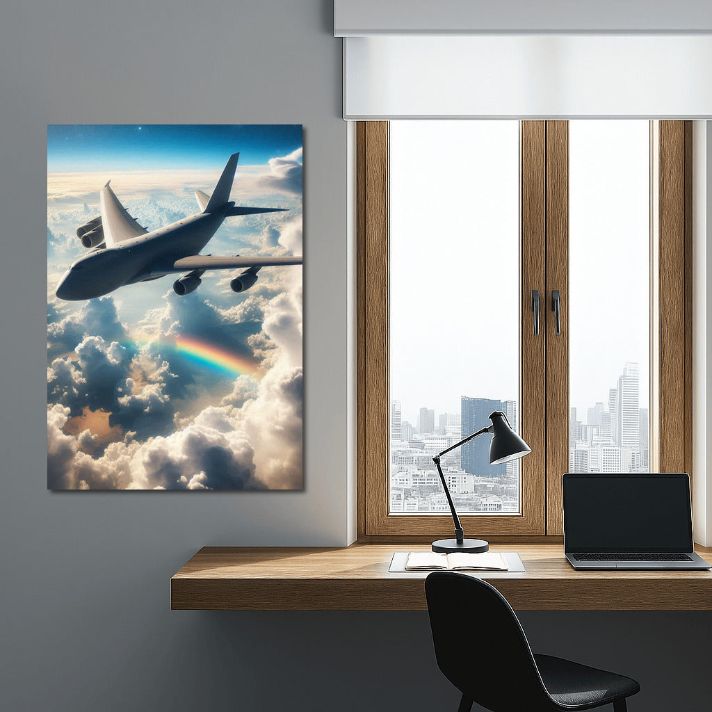 Cargo Plane in the Clouds: Dreamy Atmosphere of the Skies