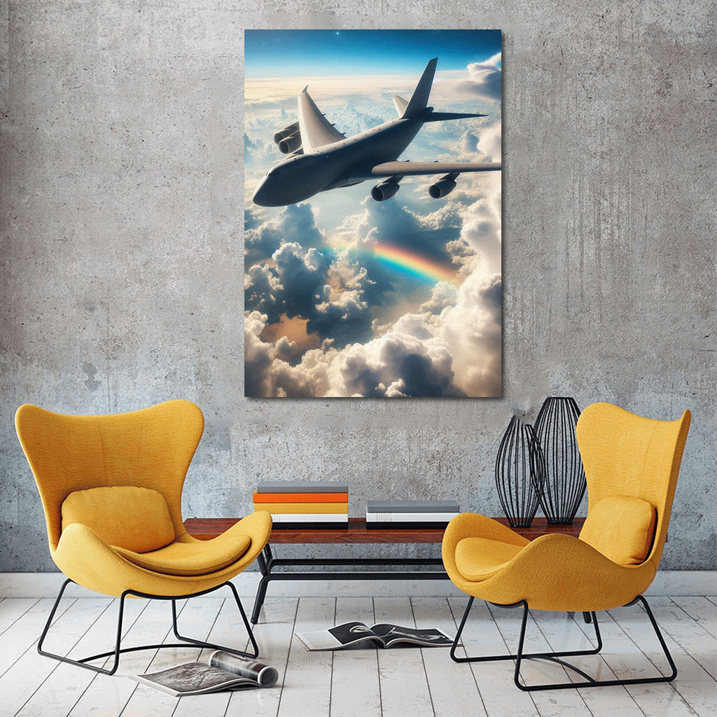 Cargo Plane in the Clouds: Dreamy Atmosphere of the Skies