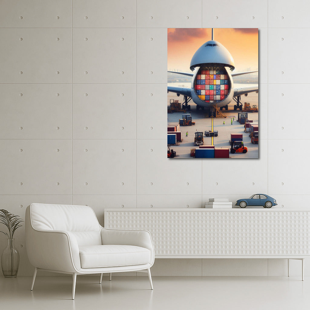 Cargo Miracle: Majestic Airplane on Airport Background