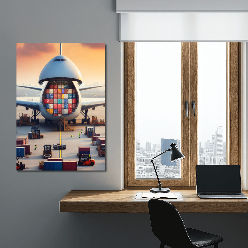 Cargo Miracle: Majestic Airplane on Airport Background