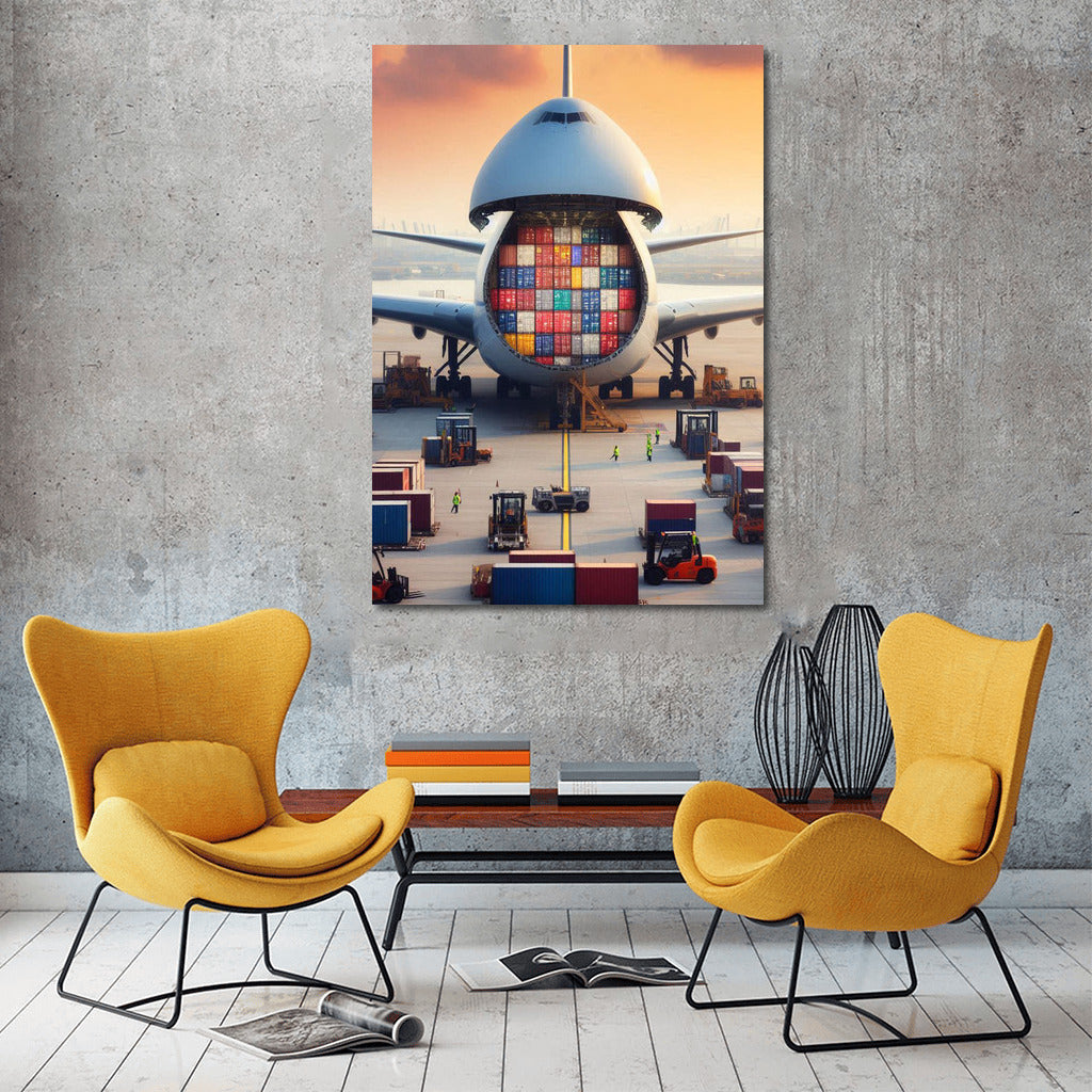 Cargo Miracle: Majestic Airplane on Airport Background