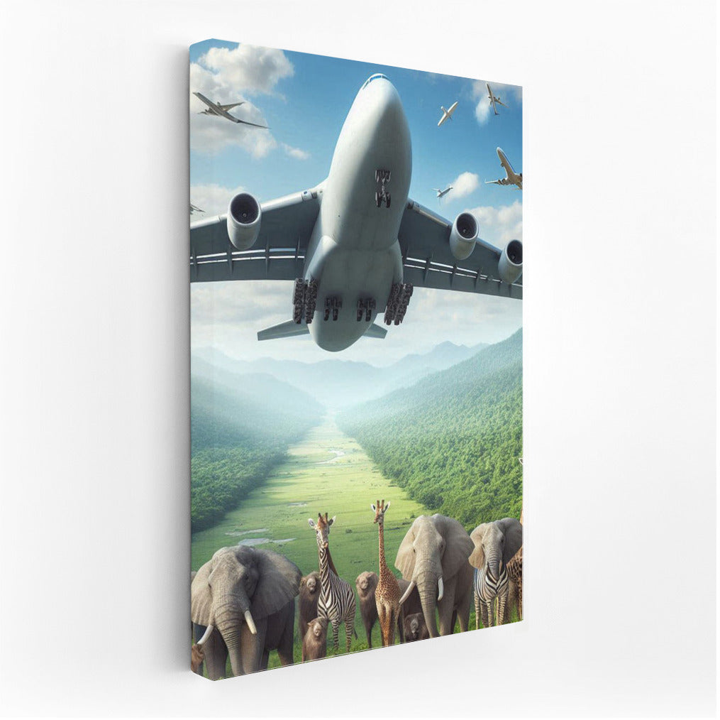 Freedom of Flight: Cargo Plane Over the Forest