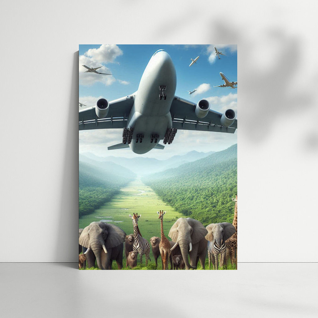 Freedom of Flight: Cargo Plane Over the Forest