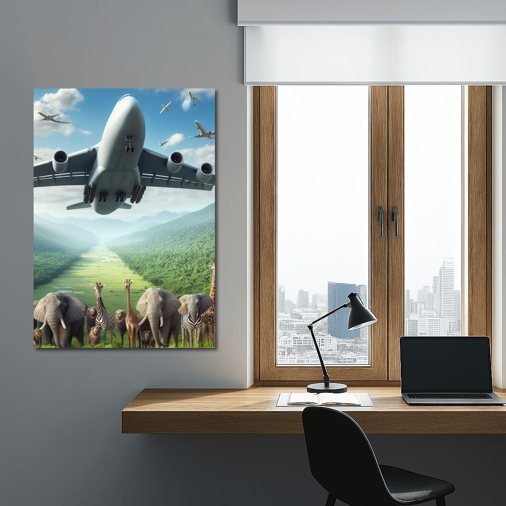 Freedom of Flight: Cargo Plane Over the Forest