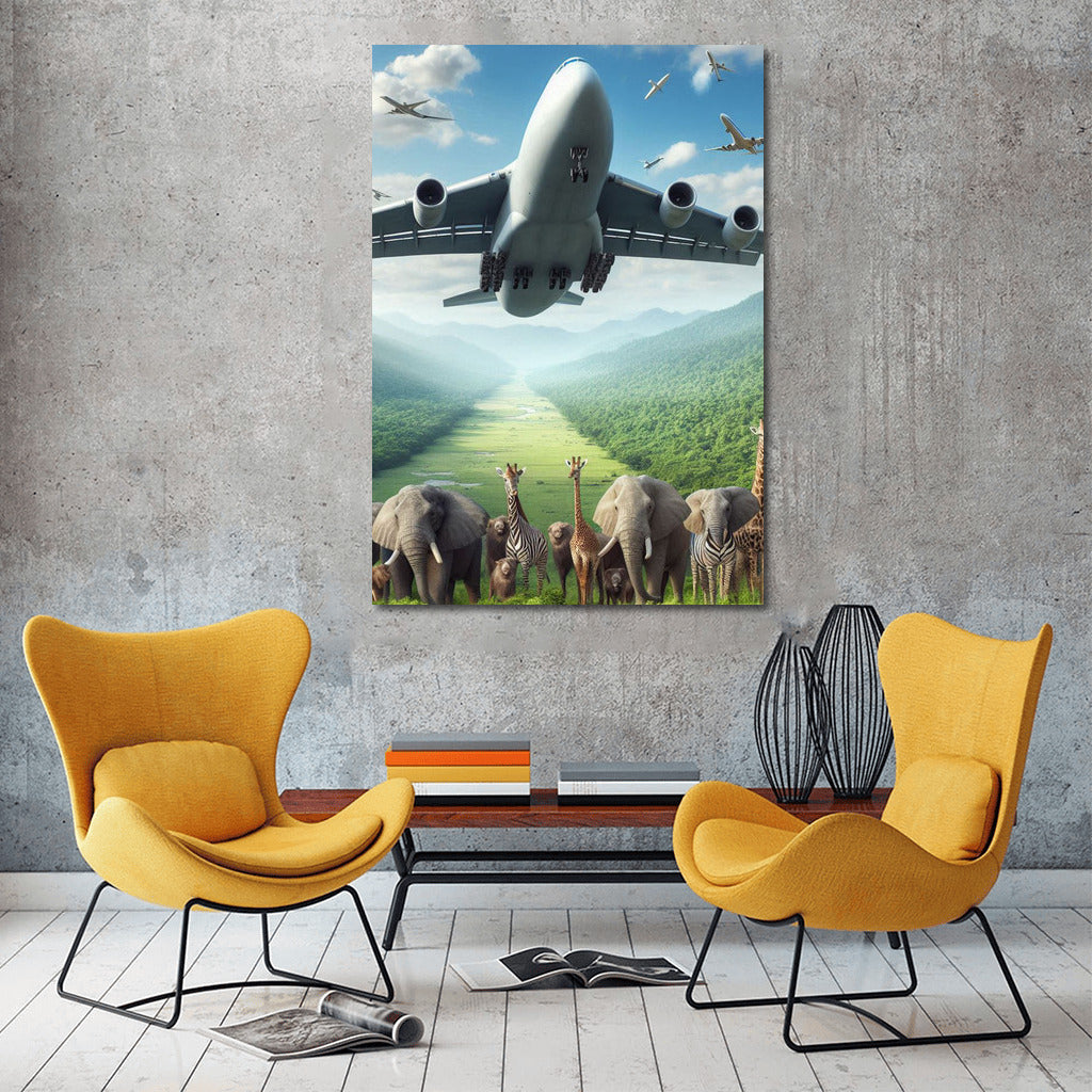 Freedom of Flight: Cargo Plane Over the Forest