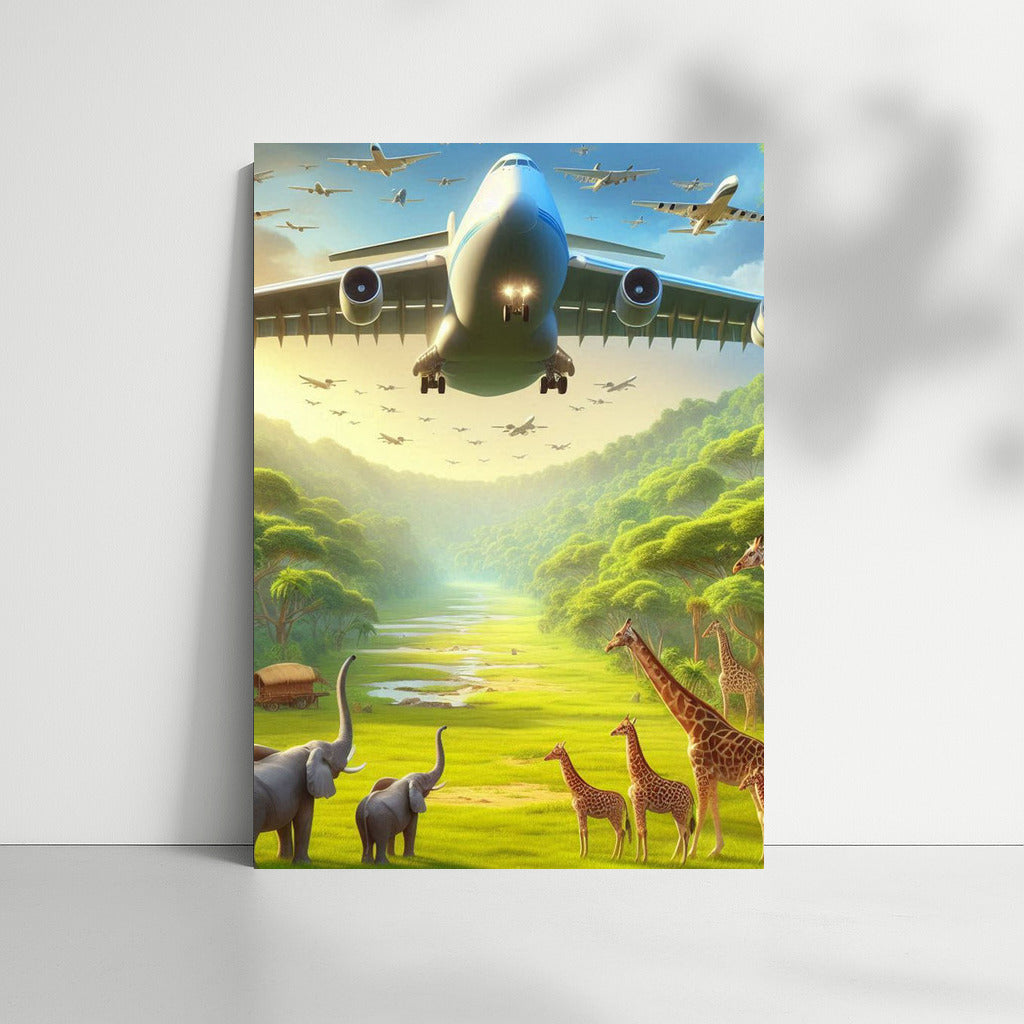 Cargo Plane Soaring Over Forest Landscape