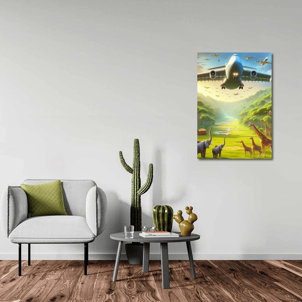 Cargo Plane Soaring Over Forest Landscape