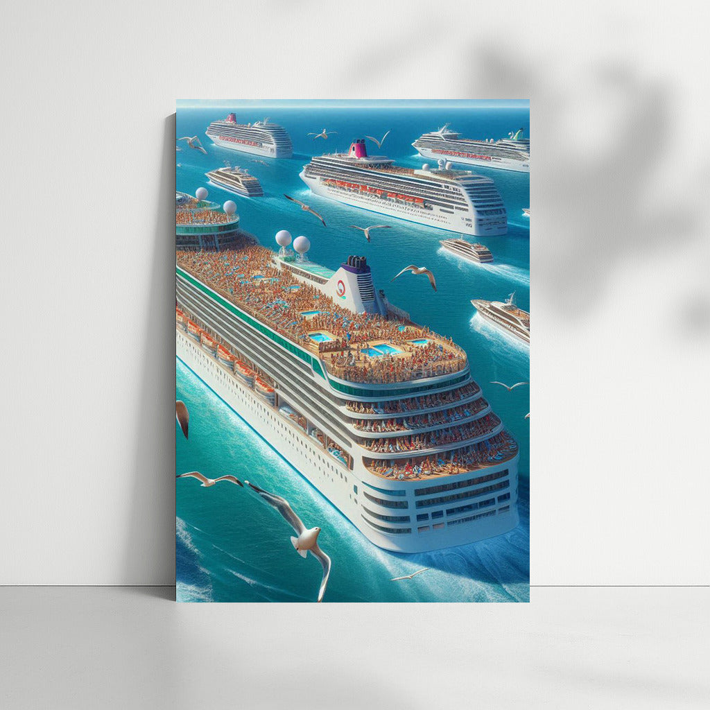 Cruise Ship Fleet on the Ocean: The Spirit of Adventure