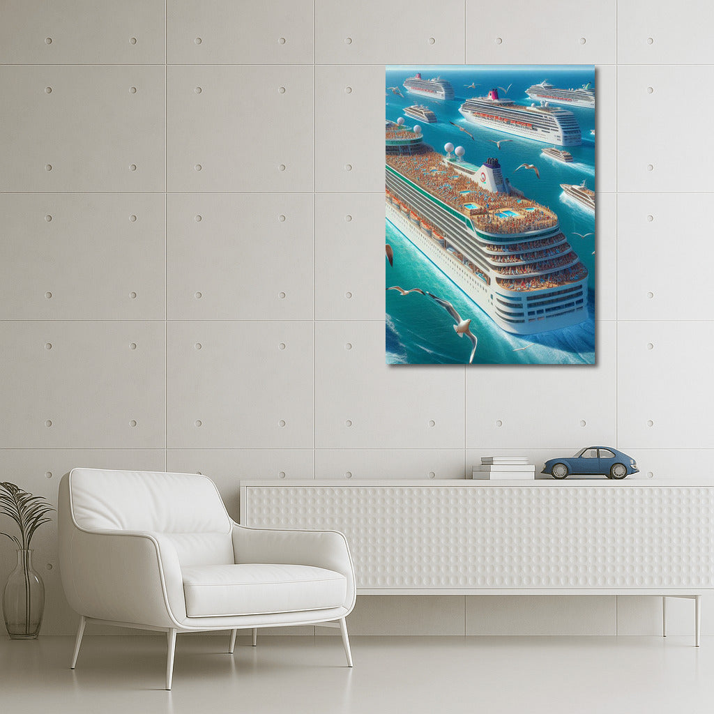 Cruise Ship Fleet on the Ocean: The Spirit of Adventure