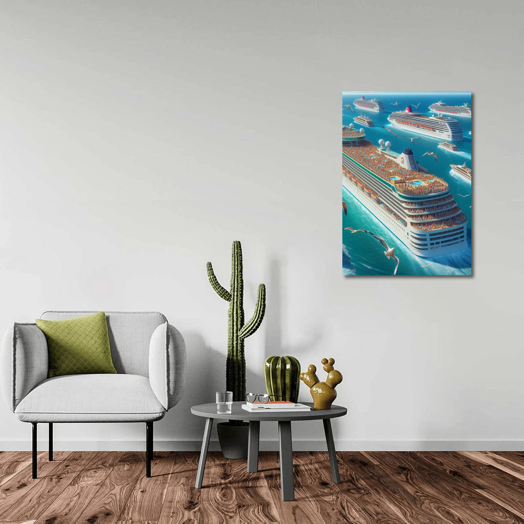 Cruise Ship Fleet on the Ocean: The Spirit of Adventure