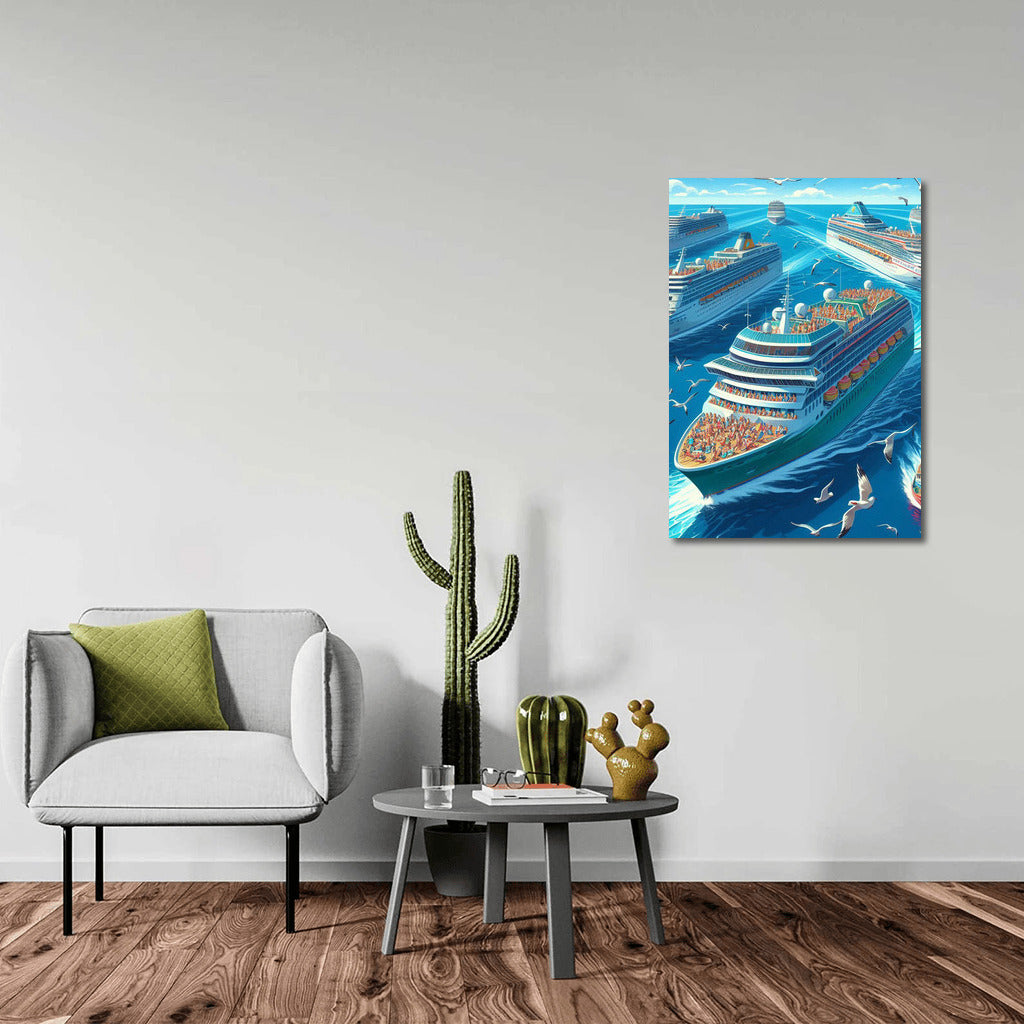 The grandeur of cruise ships in the vast ocean