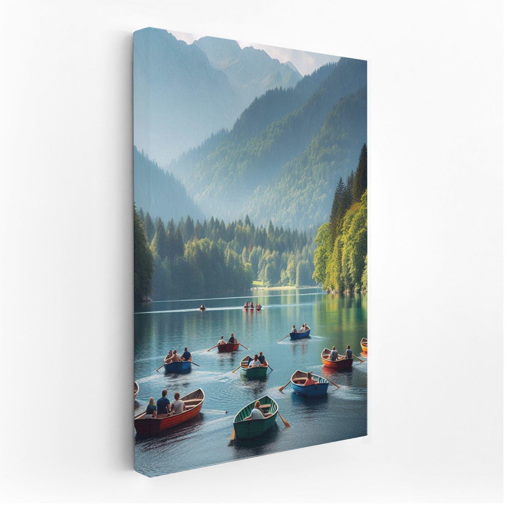 Mountain Breeze: Boats at the Foot of the Peaks