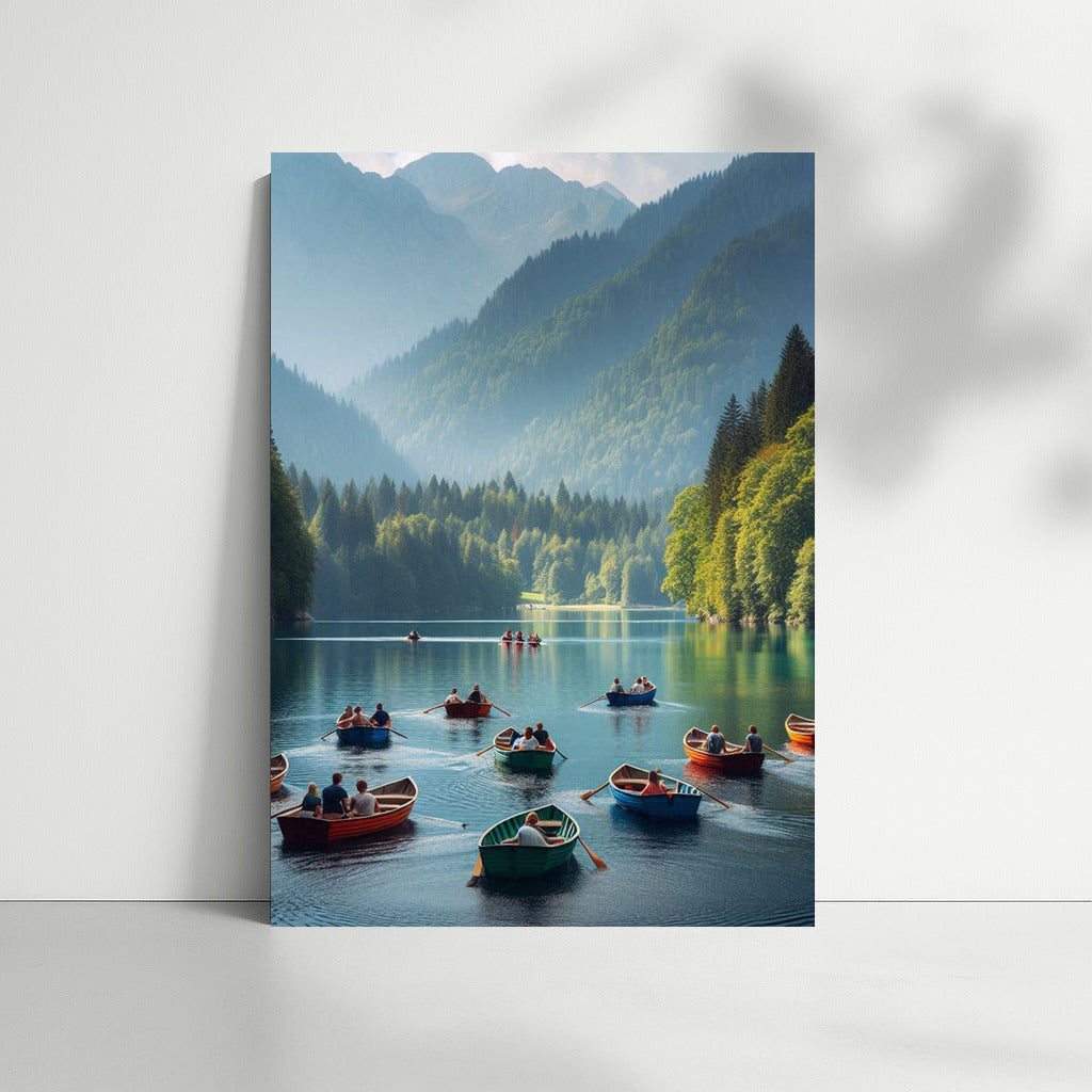 Mountain Breeze: Boats at the Foot of the Peaks