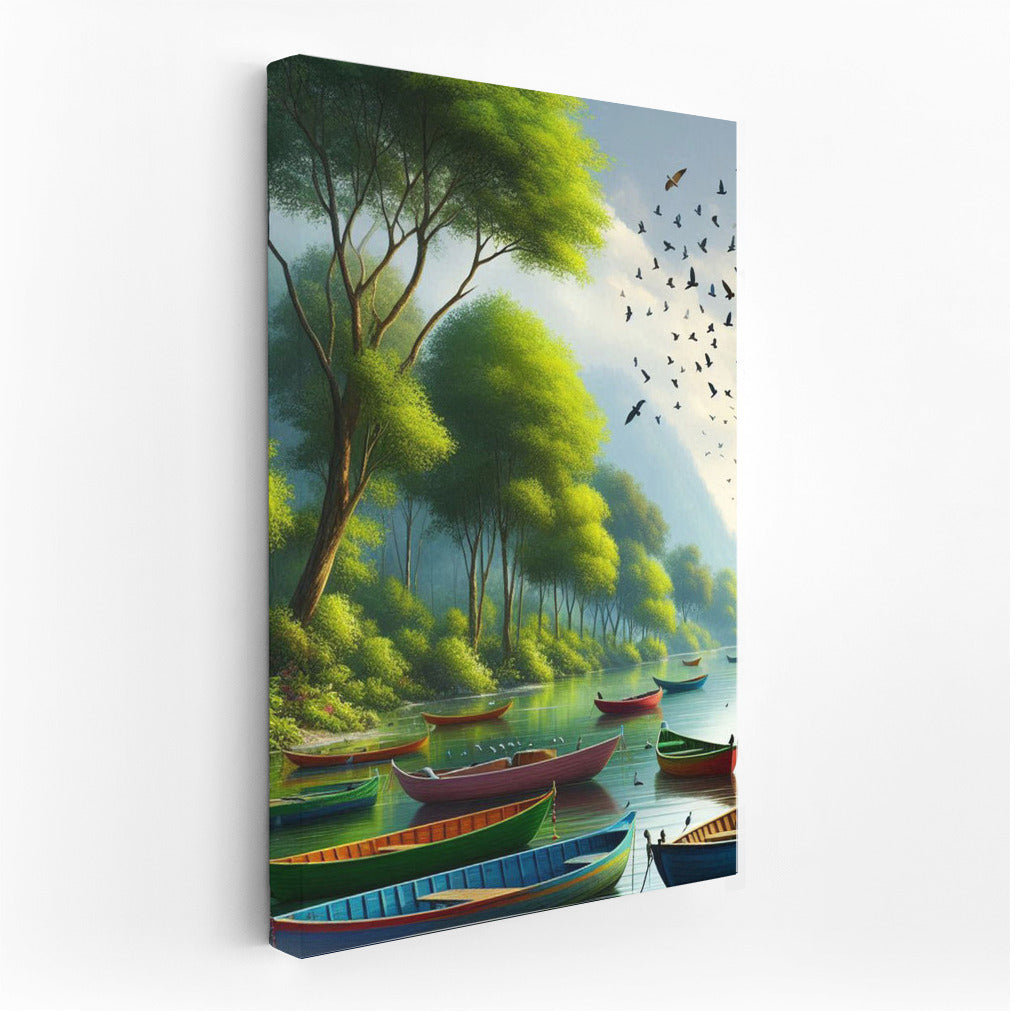 Bright Boats on the River: Calm and Harmony Dinghies River 3