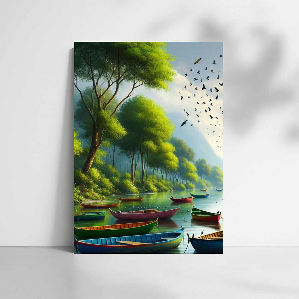 Bright Boats on the River: Calm and Harmony Dinghies River 3