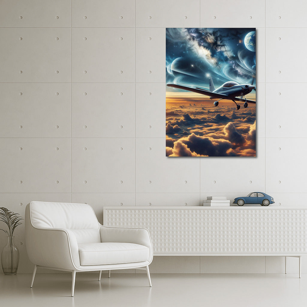 Experimental Airplane in the Clouds: Journey into Space