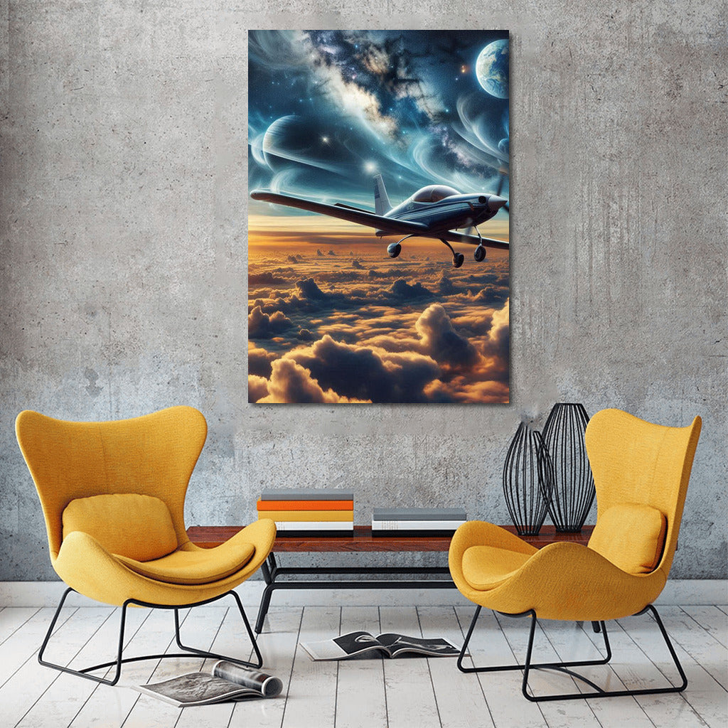 Experimental Airplane in the Clouds: Journey into Space