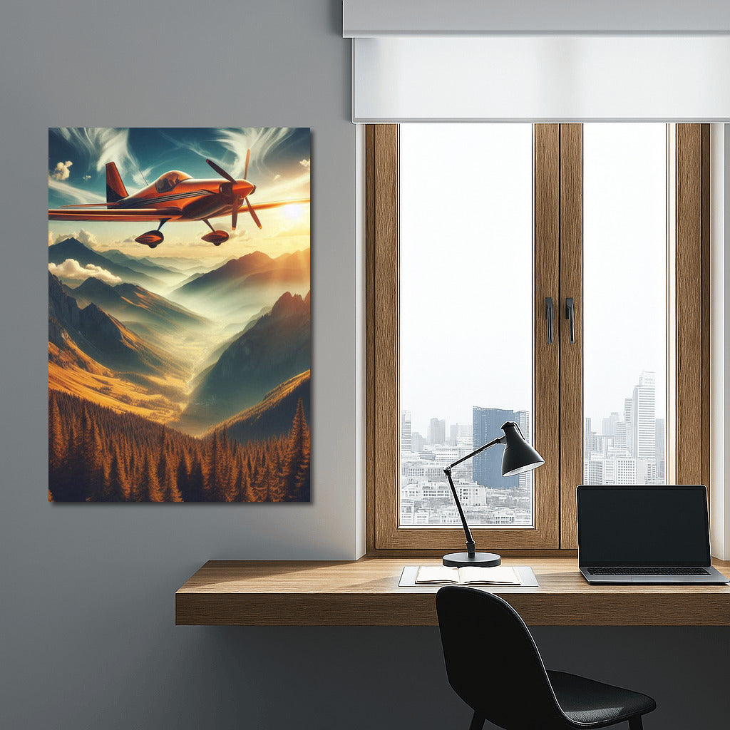 Experimental Airplane Over Majestic Mountains: Inspiration For Dreamers