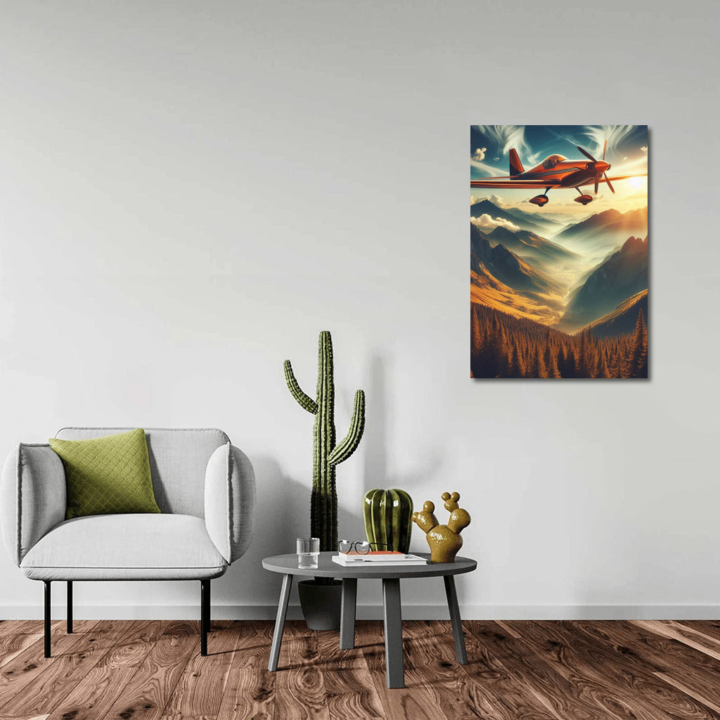 Experimental Airplane Over Majestic Mountains: Inspiration For Dreamers