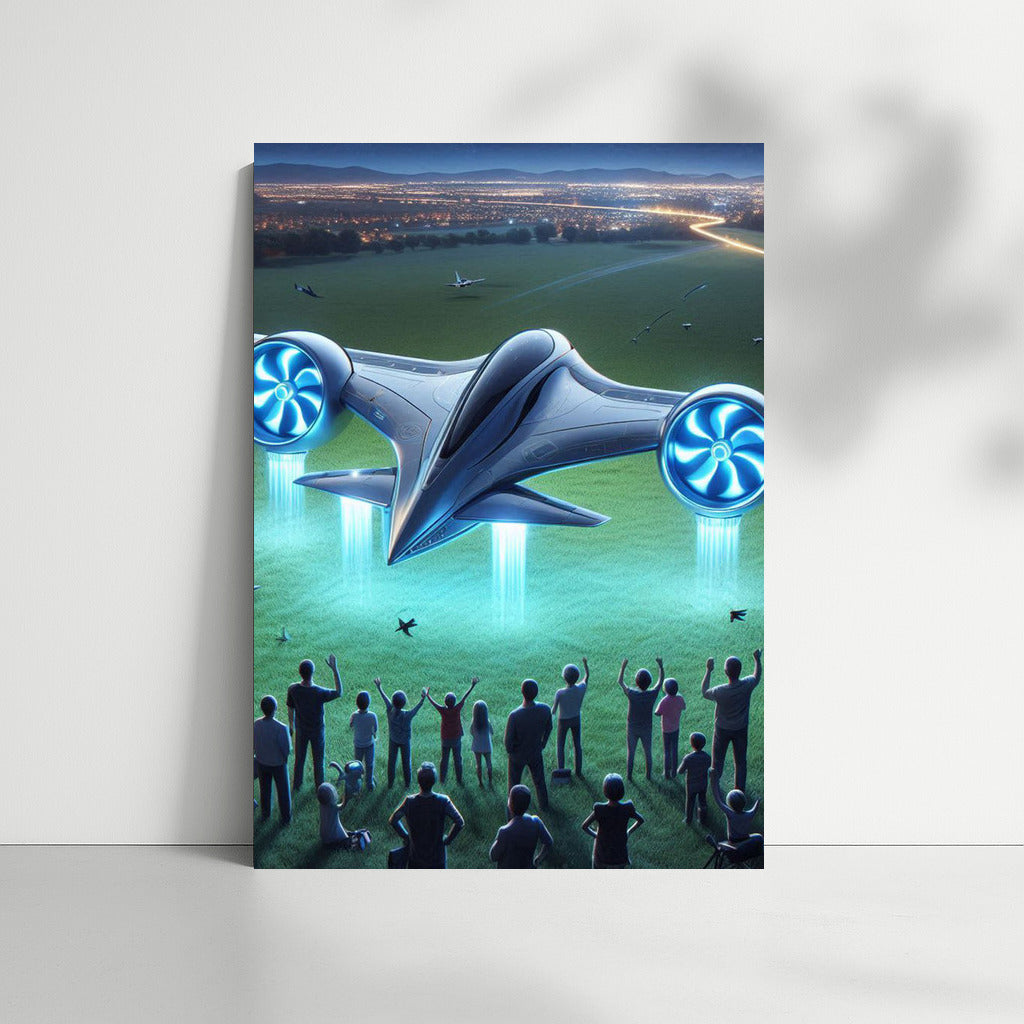 Futuristic Experimental Airplane on the Runway