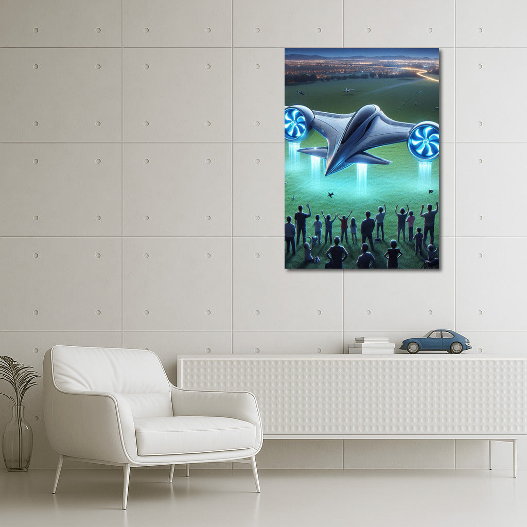 Futuristic Experimental Airplane on the Runway