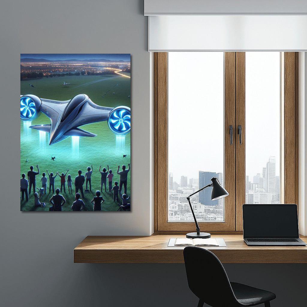 Futuristic Experimental Airplane on the Runway