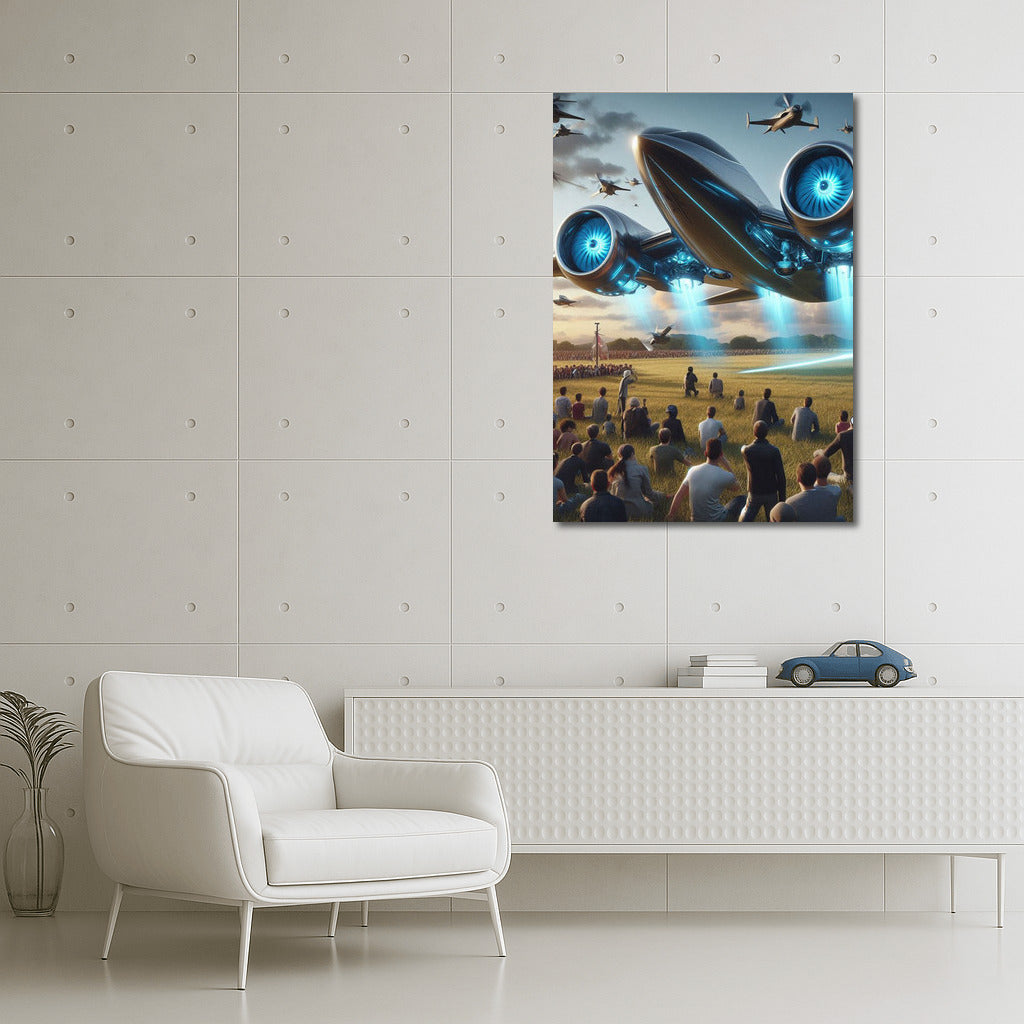 Futuristic Flight: Airplane on Runway 3 for Modern Dreamers