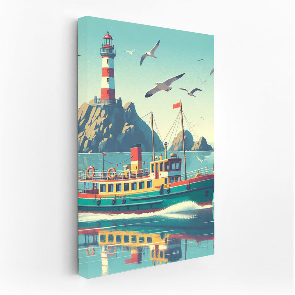 Lighthouse Ferry: Mountain Landscape of Tranquility