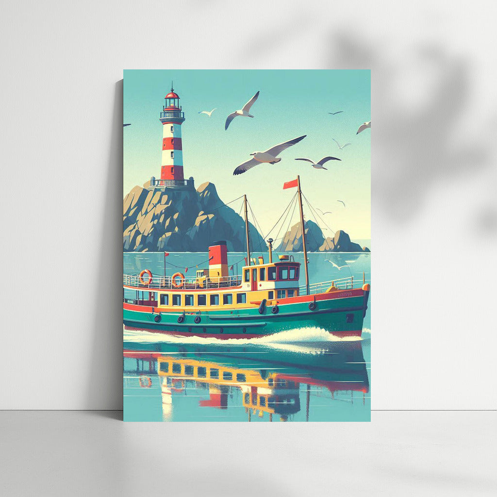 Lighthouse Ferry: Mountain Landscape of Tranquility