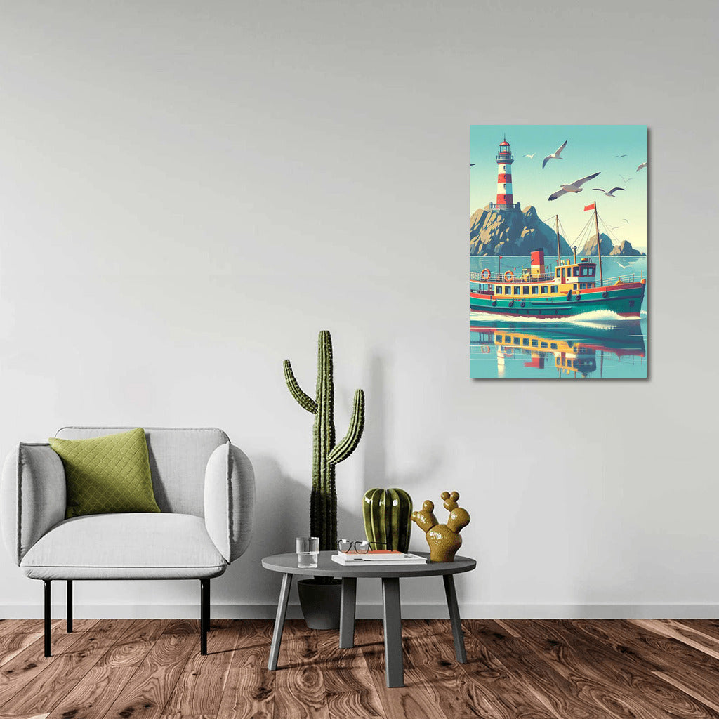 Lighthouse Ferry: Mountain Landscape of Tranquility