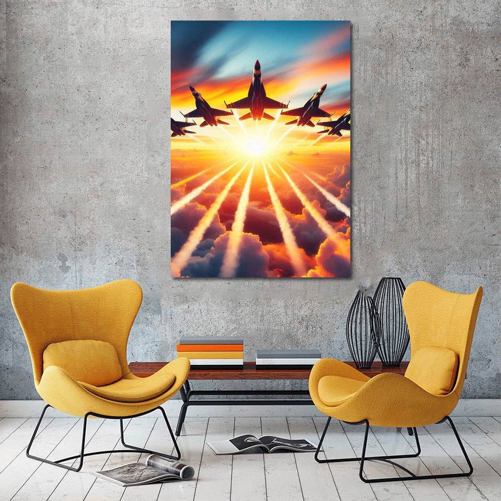 Sunset Squadron: Fighter Power in Flight