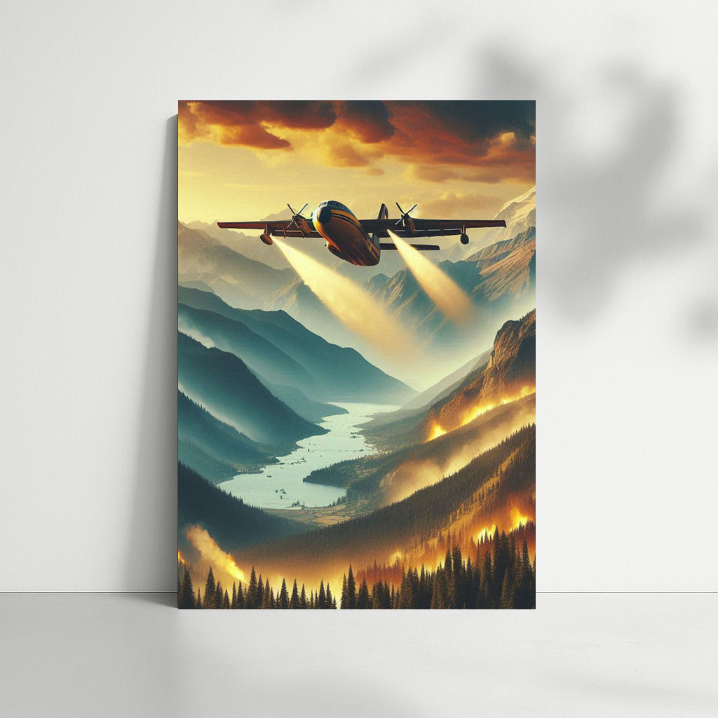 Fiery Wings Over Mountainous Landscapes: Heroism in the Sky