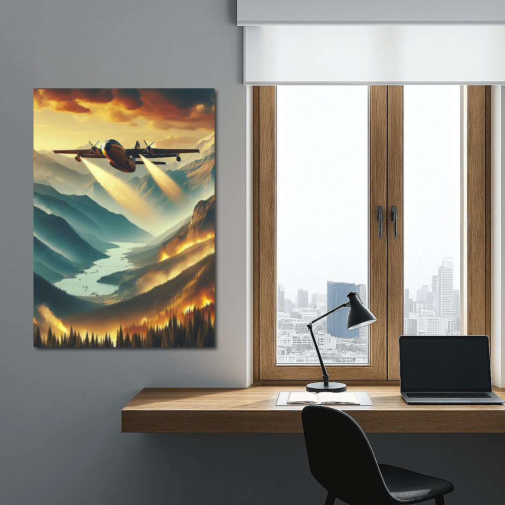 Fiery Wings Over Mountainous Landscapes: Heroism in the Sky