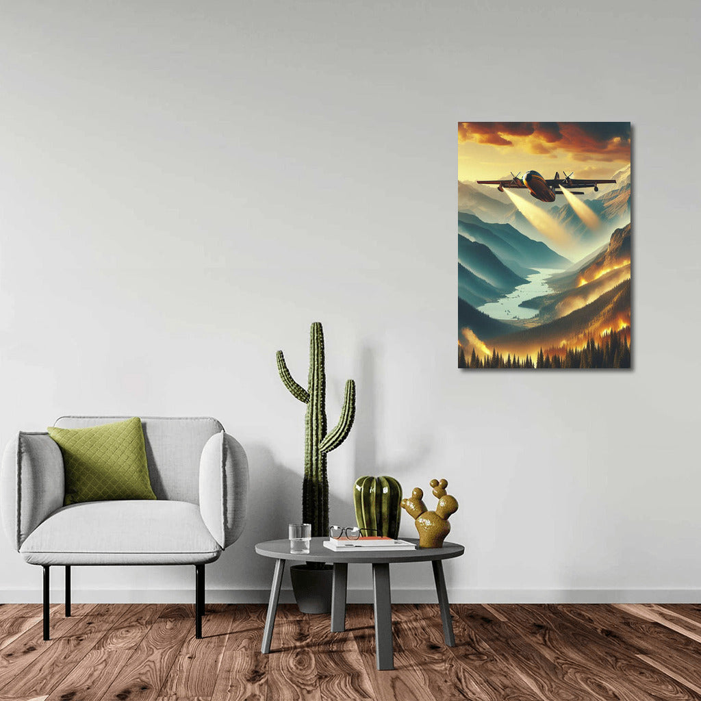 Fiery Wings Over Mountainous Landscapes: Heroism in the Sky