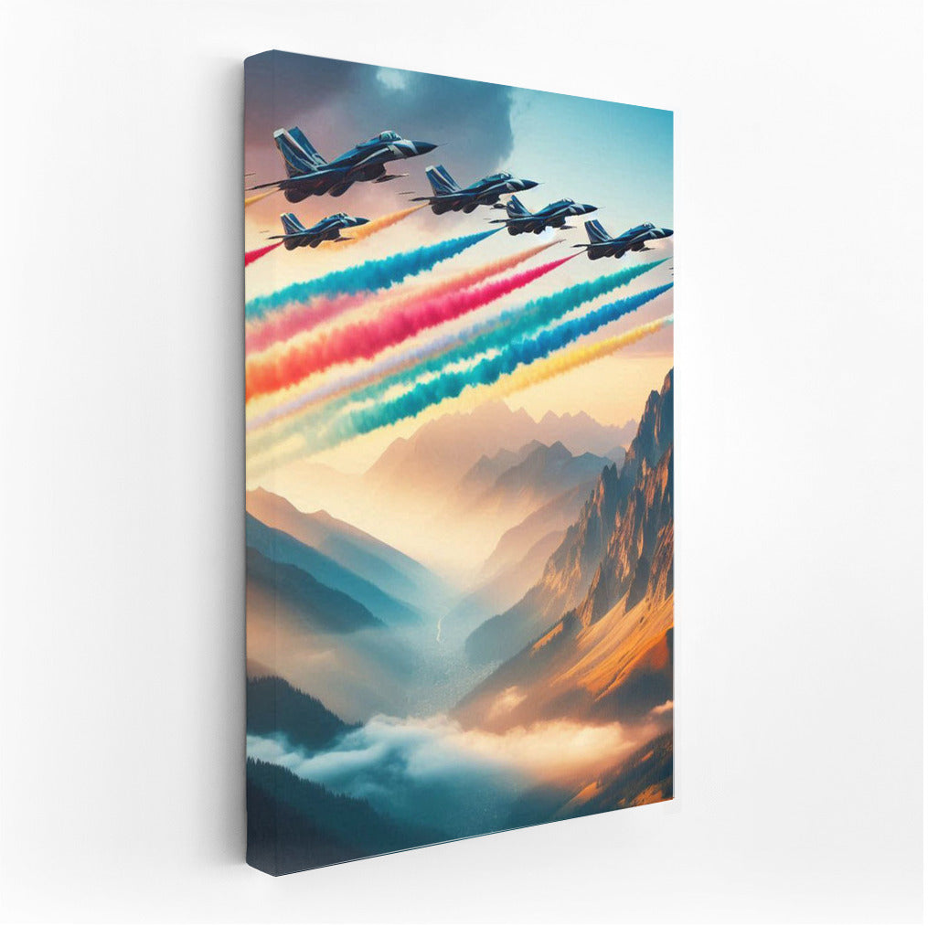 Fighters Over Mountain Landscape: Power and Beauty in Flight