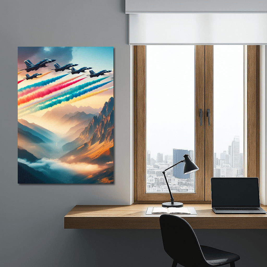 Fighters Over Mountain Landscape: Power and Beauty in Flight