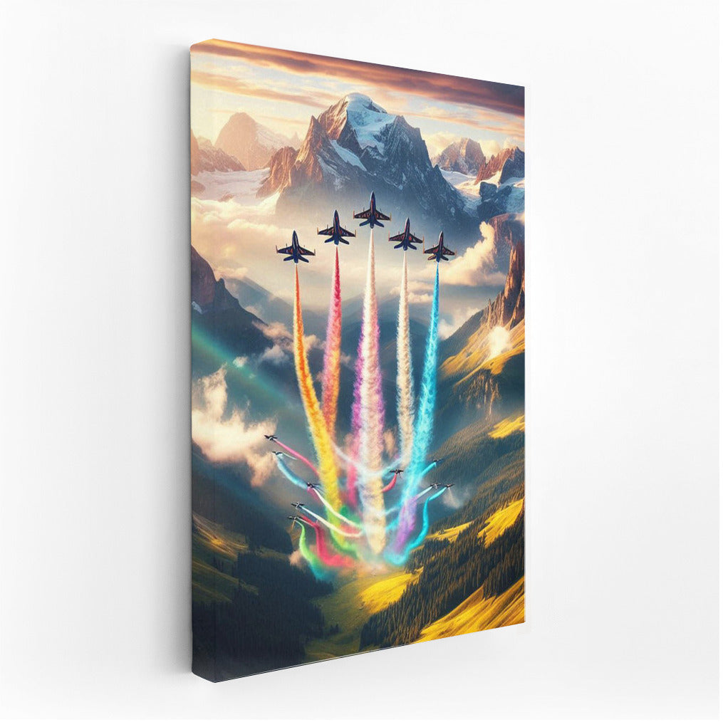 Fighters Dance Over Mountain Peaks