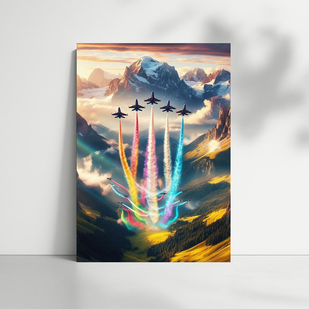 Fighters Dance Over Mountain Peaks