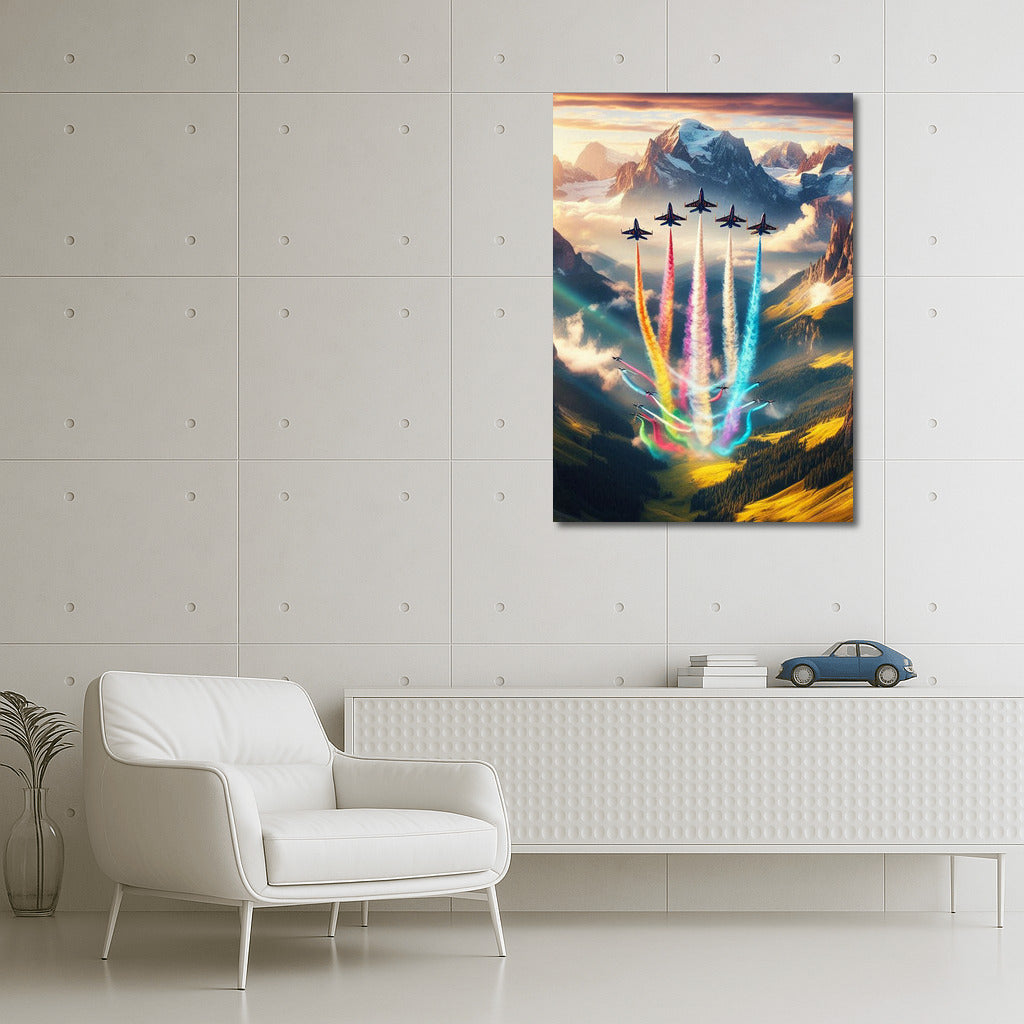 Fighters Dance Over Mountain Peaks