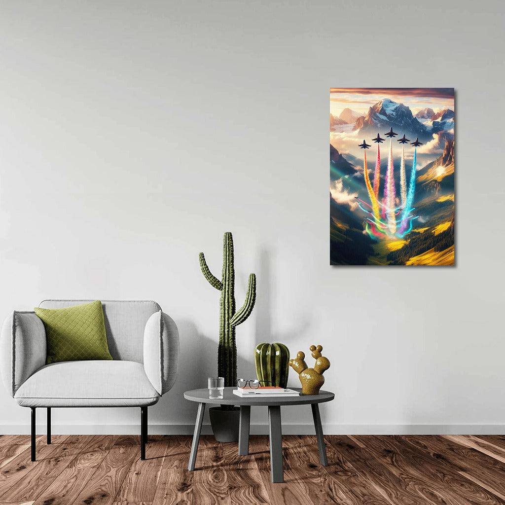 Fighters Dance Over Mountain Peaks