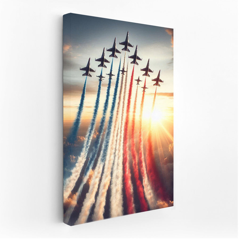 Grace and Power: Fighters at Sunset