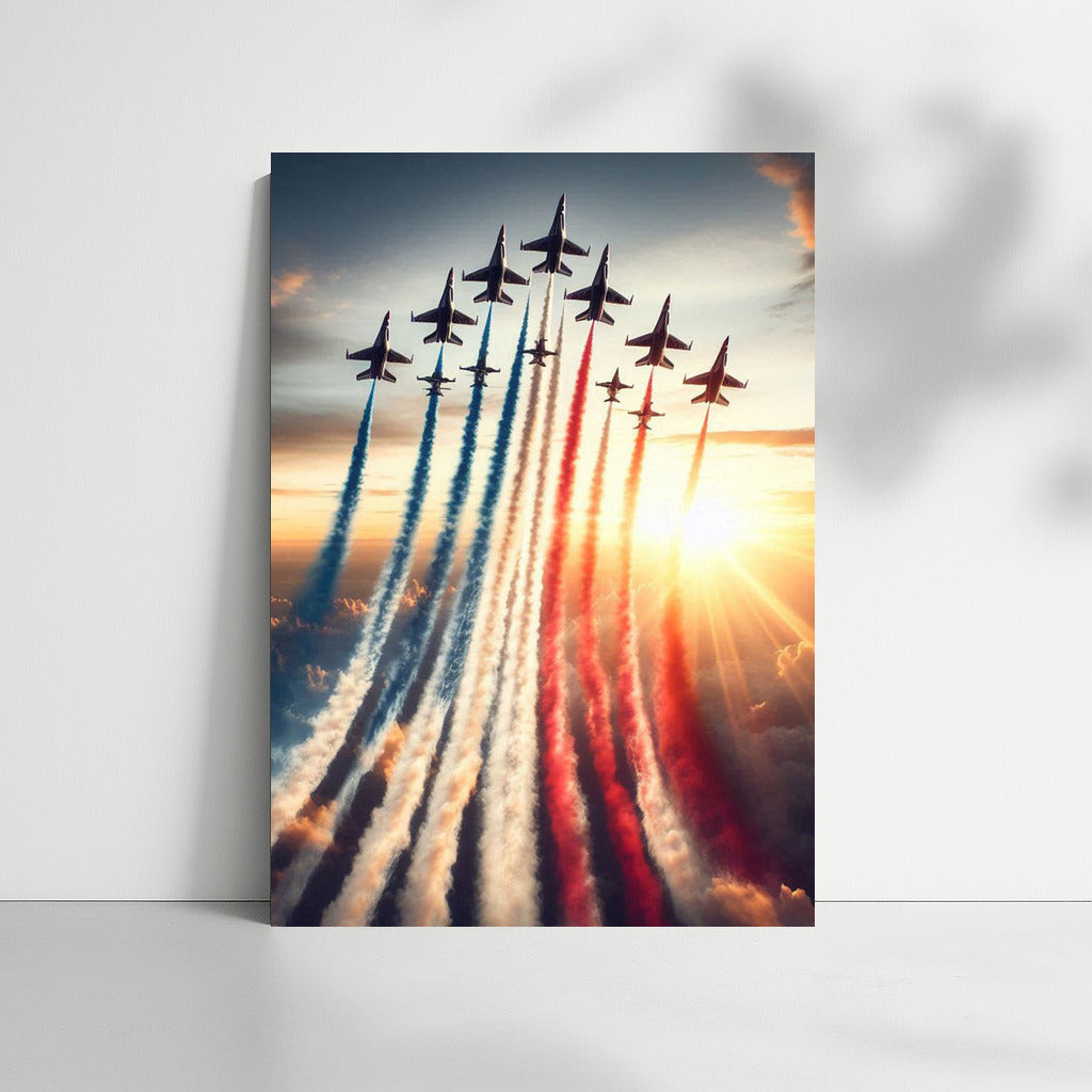 Grace and Power: Fighters at Sunset