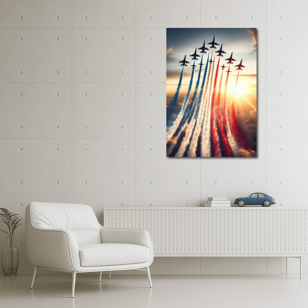 Grace and Power: Fighters at Sunset