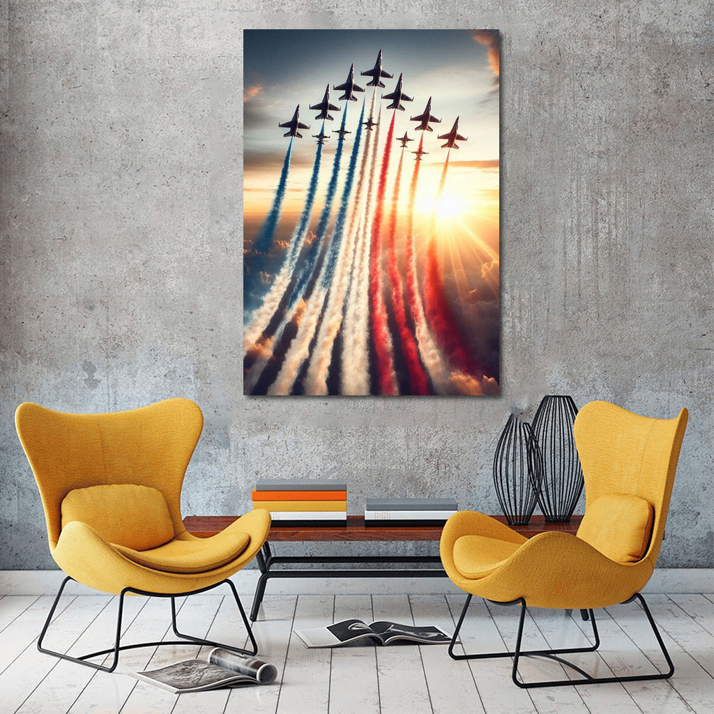 Grace and Power: Fighters at Sunset