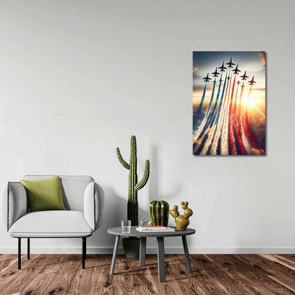 Grace and Power: Fighters at Sunset