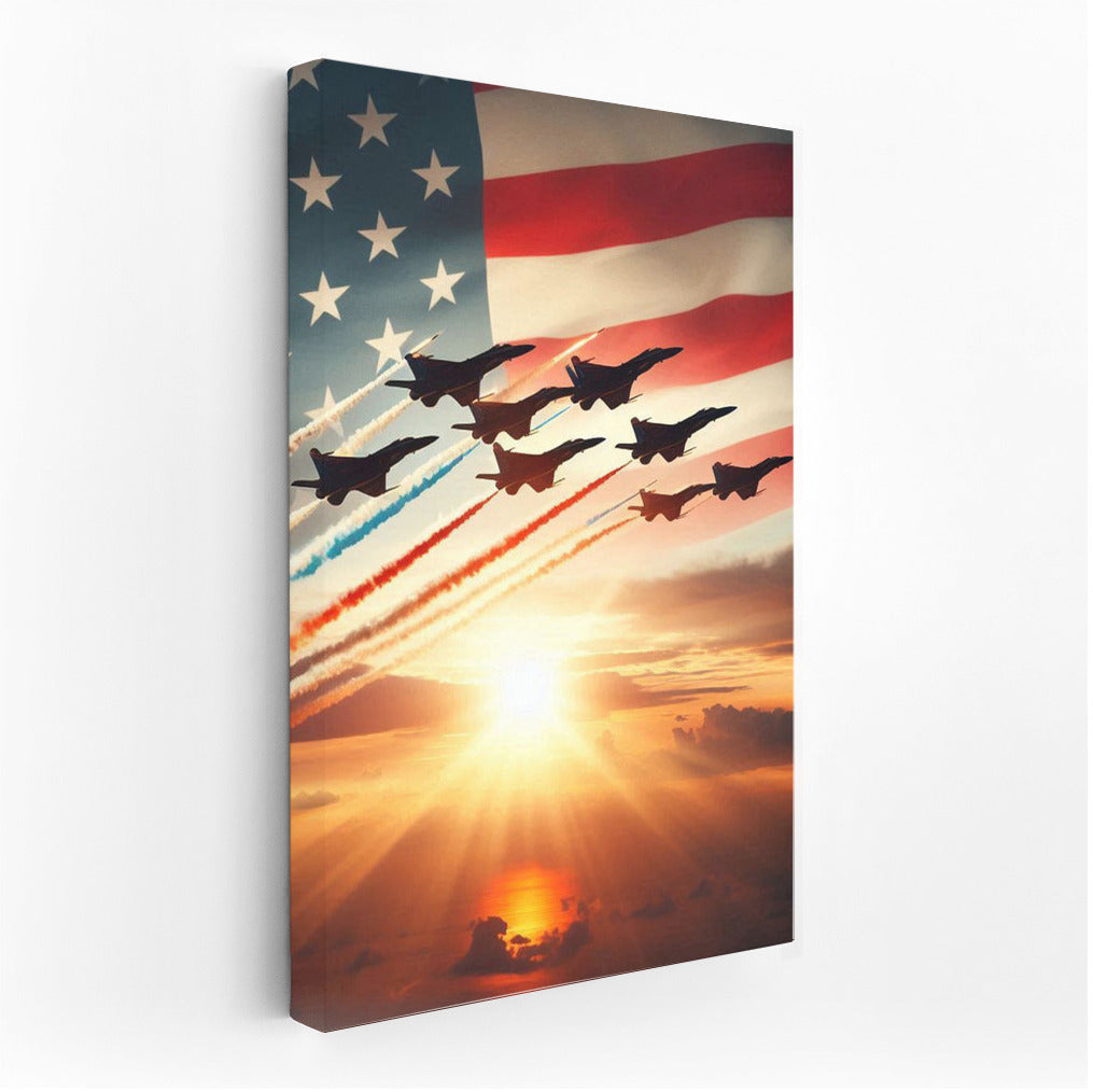 Grace of the Fighters: Flight Over Sunset and Flag